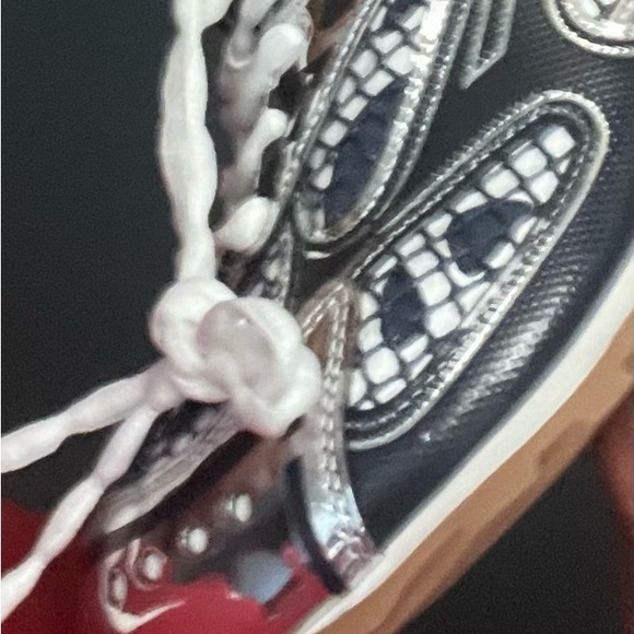 Black and White Lace-Up Sneaker with Gum Sole